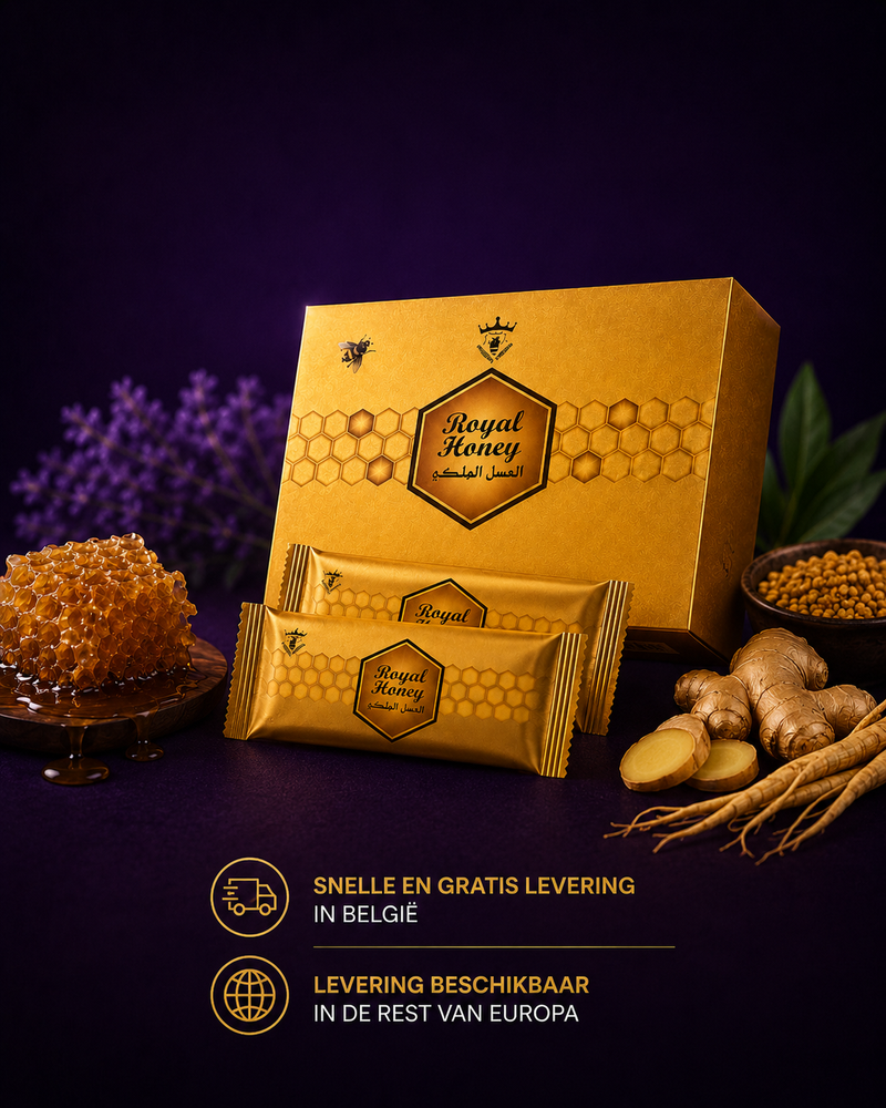 Royal Honey doos met 24 sachets van 10 g bij Contundente Shop