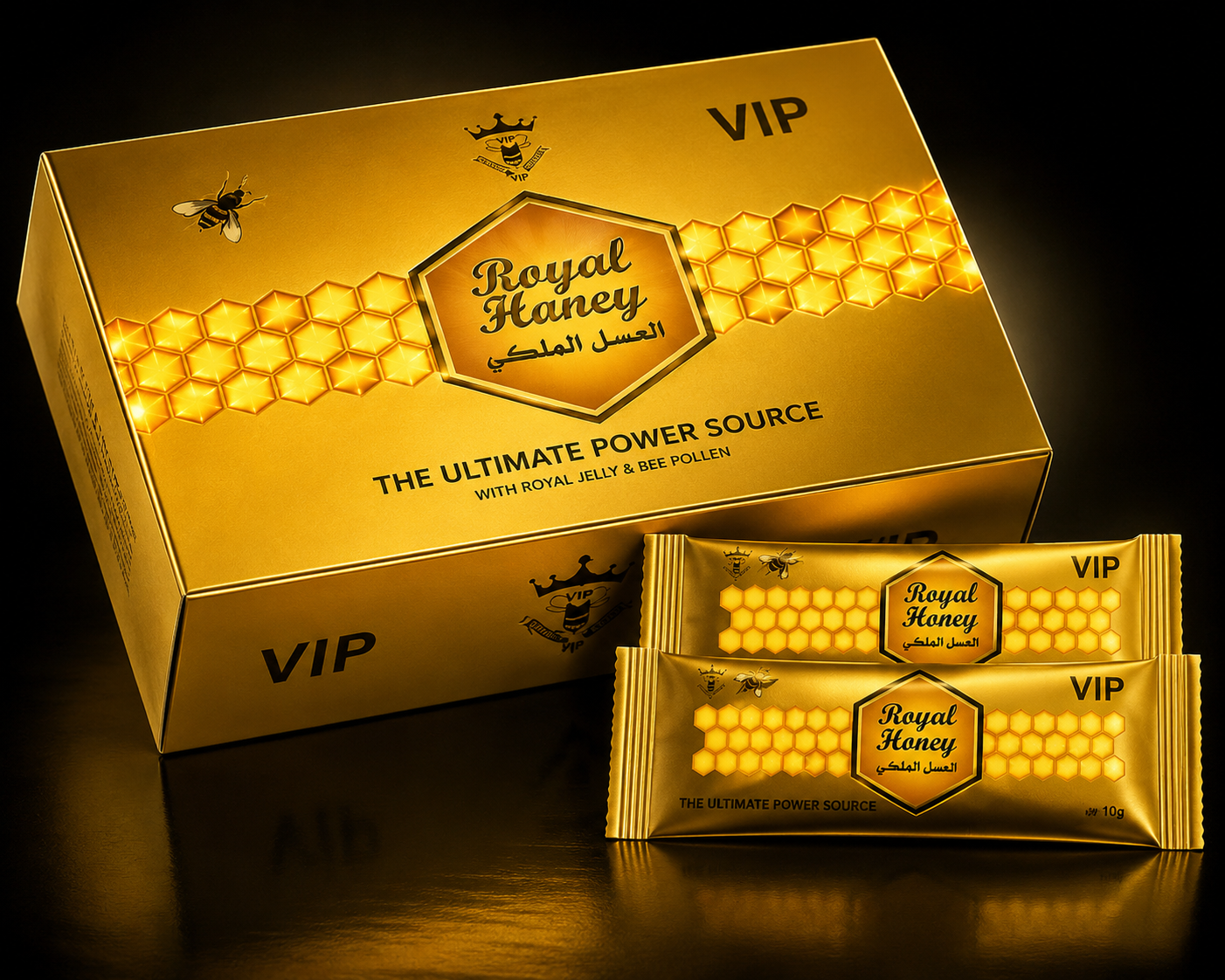 Royal Honey gouden verpakking — 24 sachets honing voor mannen · kopen in België